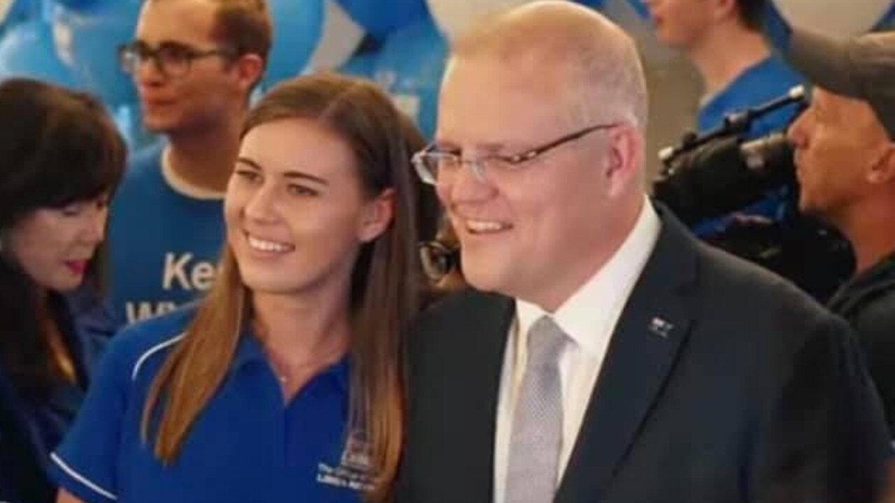 Brittany Higgins with Scott Morrison.