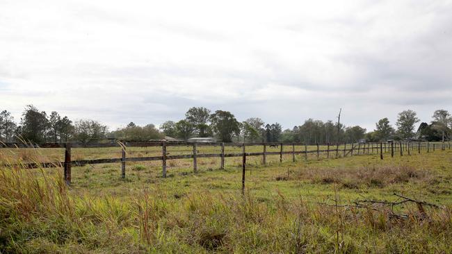 A large portion of Caboolture West is currently large paddocks and farmland as pictured at Craig Road, Upper Caboolture. Photo: Chris Higgins