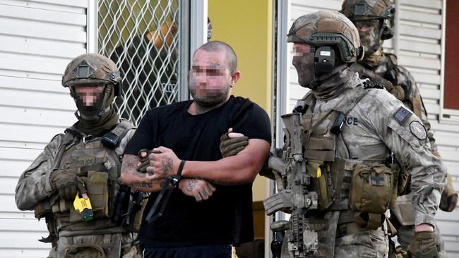 Police arrest Rebels Sergeant at Arms Shannon Althouse. Picture: NT Police