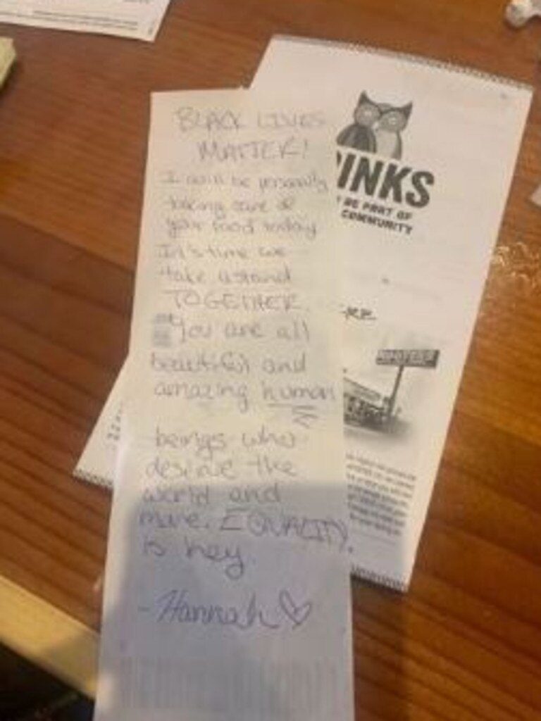 Black Lives Matter Florida Waitress Writes Uplifting Note On Couples