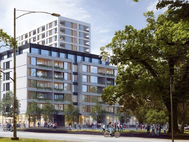 Artist's impression of the proposed residential development at 699 Park St, Brunswick. Pic: Architectus/JWLand