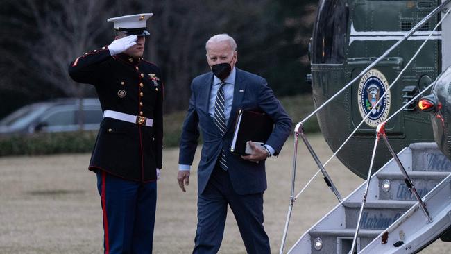 Joe Biden returns to the White House from Walter Reed hospital: Picture: AFP