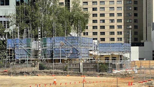 Only about half of the once-grand Willow Grove remains as it is torn down for the Parramatta Powerhouse Museum.