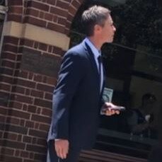 Jeremy Chatterton, 51, of Manly, outside Manly Local Court where he was sentenced to 12 months home detention. Picture: Jim O'Rourke