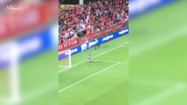 FFA streaker crashes into barrier