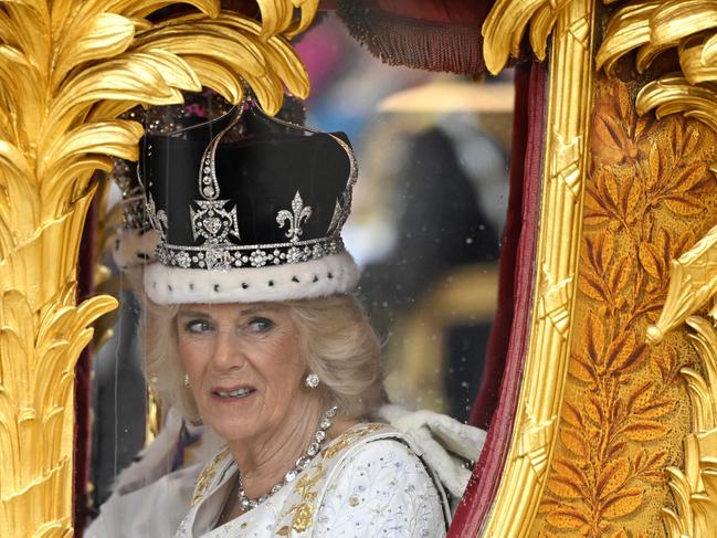 The King and Queen have left Westminster Abbey. Picture: Toby Melville/AFP