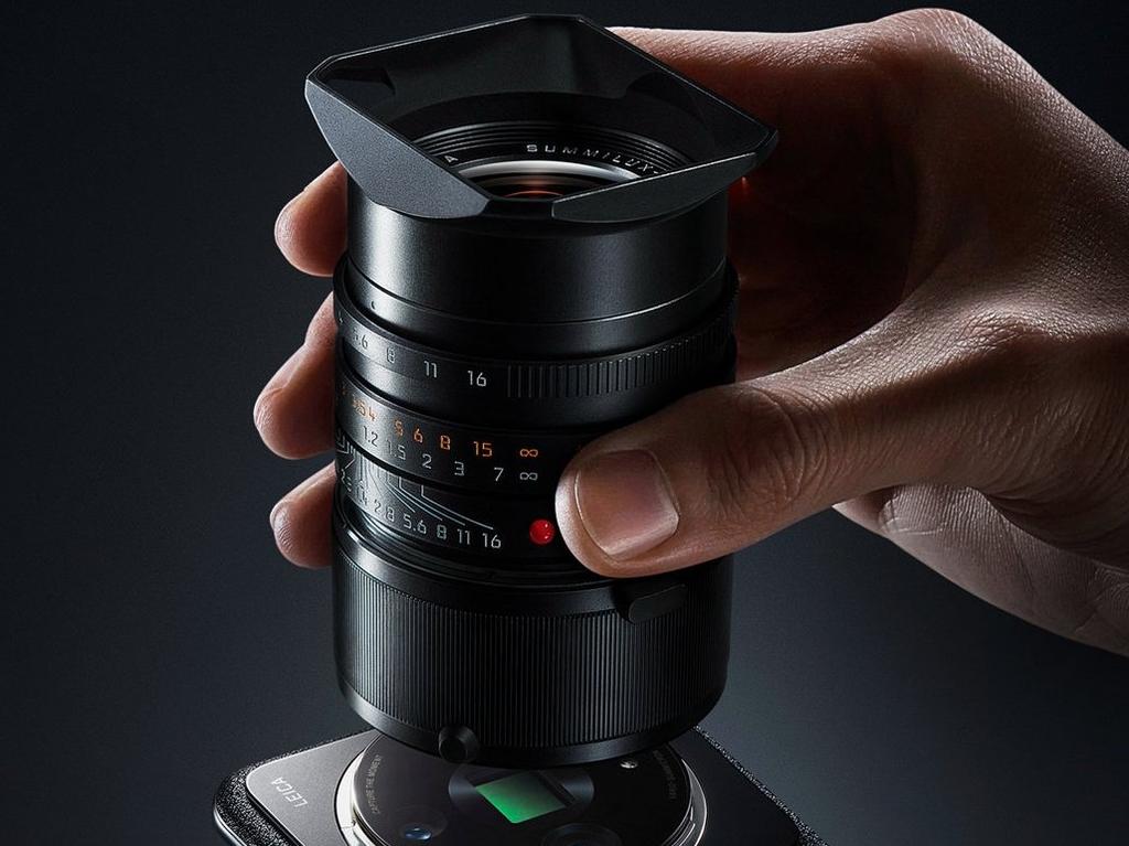 The Leica M Series lens connects to the smartphone with a click. Picture: Supplied