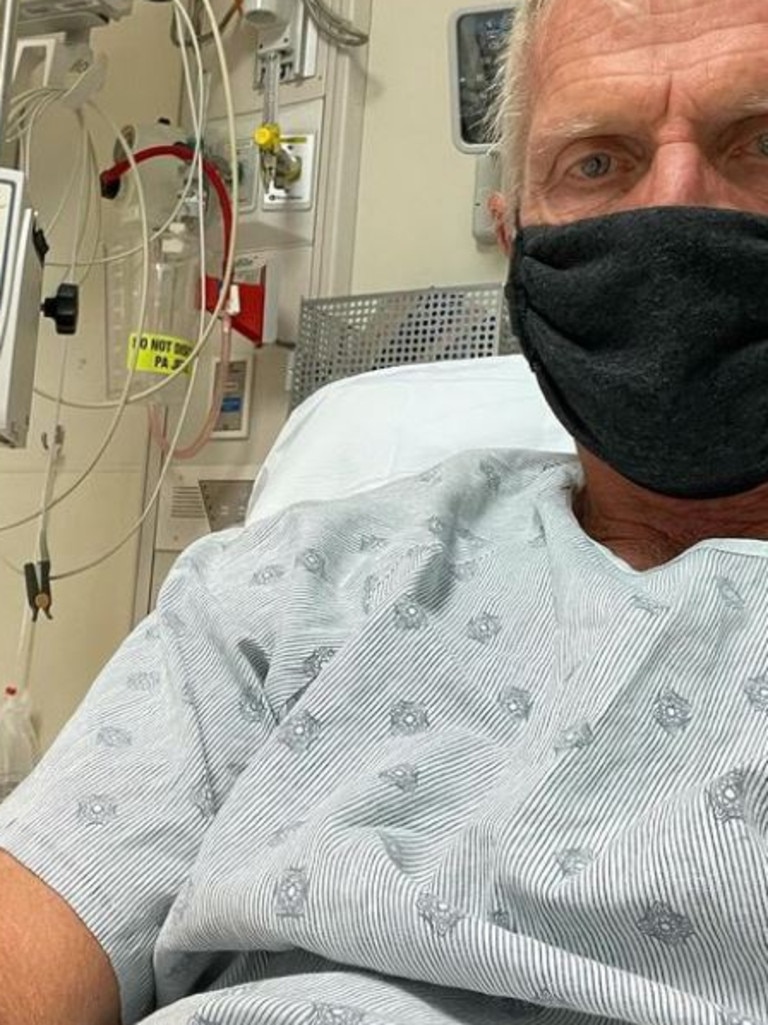 Greg Norman in hospital. Picture: Greg Norman /Instagram