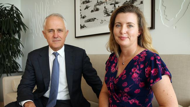 Prime Minister Malcolm Turnbull with Toni McCaffery, who has been pushing for a national vaccination program.
