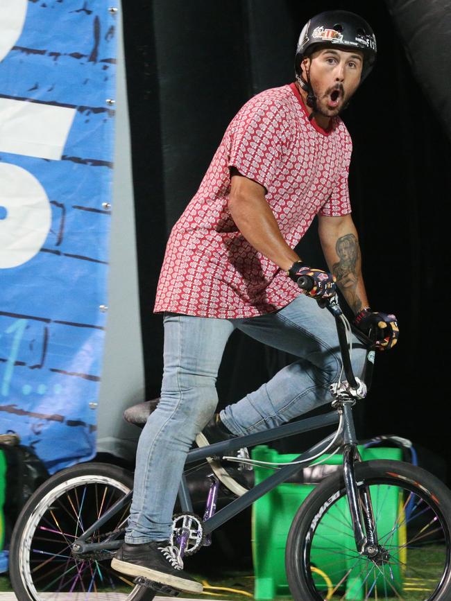 Nitro Circus at Kardinia Park on March 7, 2022. Stunts, crowd reactions, fireworks, plenty of colour. Picture: Mark Wilson