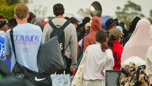 MELBOURNE AUSTRALIA - NewsWire Photos DECEMBER 28, 2024: Concertgoers are seen entering the Beyond the Valley dance festival.Picture: NewsWire / Luis Enrique Ascui