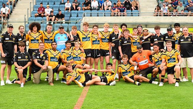 Sunshine Coast Falcons 2023 U16 Cyril Connell Challenge team. Picture: kyliesfootyphotos/Kylie McLellan