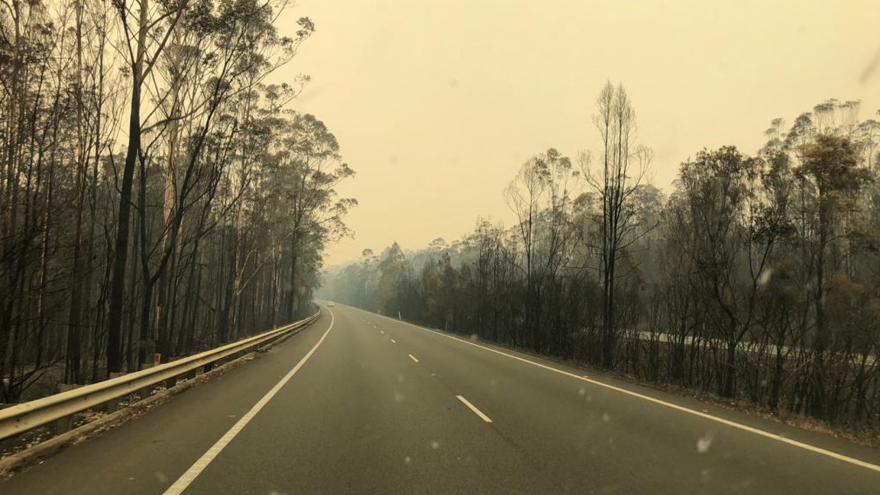 Driving home to Lake Macquarie after fire through northern NSW. Picture: supplied