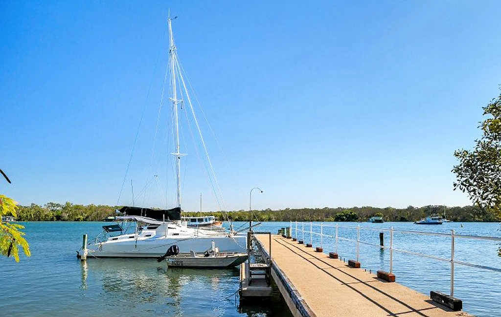 OVERSEAS BUYER: This is the view that cost $3.1 million for on Friday. The 88 Hilton Tce, Noosaville, property has a two-bedroom riverfront dwelling and a deepwater mooring, but it was the view that sealed the deal. Picture: Erle Levey