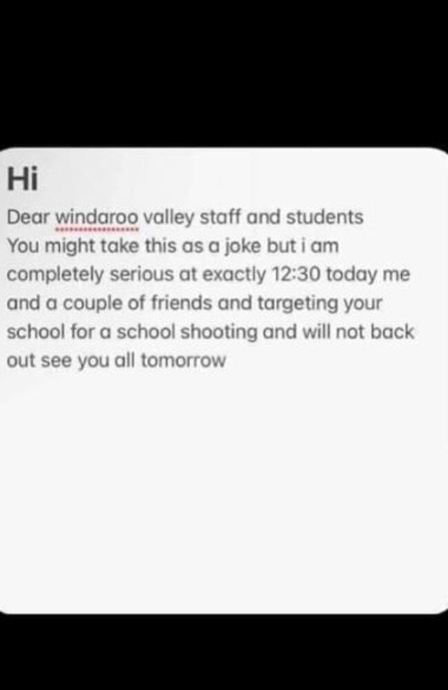 Message air dropped to students and staff. Picture – Facebook.