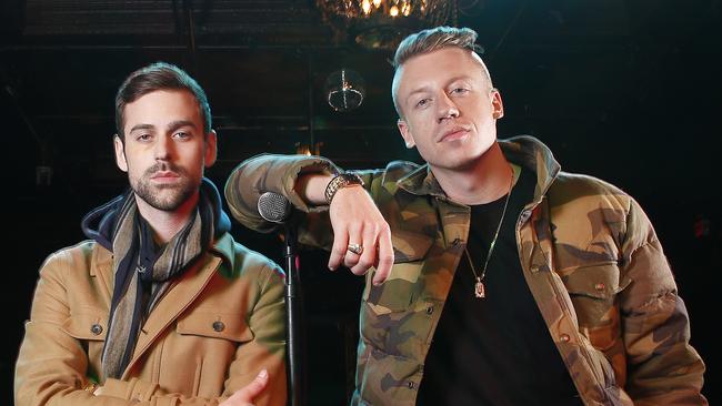 American musician Macklemore, right, with his producer Ryan Lewis. Picture: AP