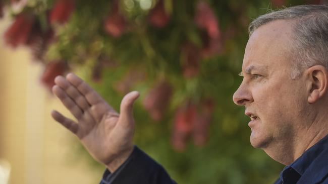 Labor leader Anthony Albanese in Adelaide on Sunday. Picture: Roy Van Der Vegt