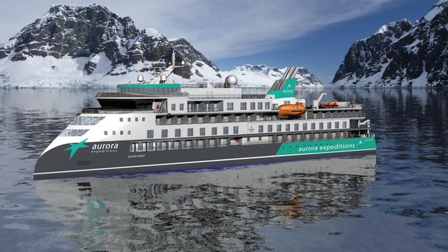 A render of Aurora Expeditions' forthcoming ship Sylvia Earle.