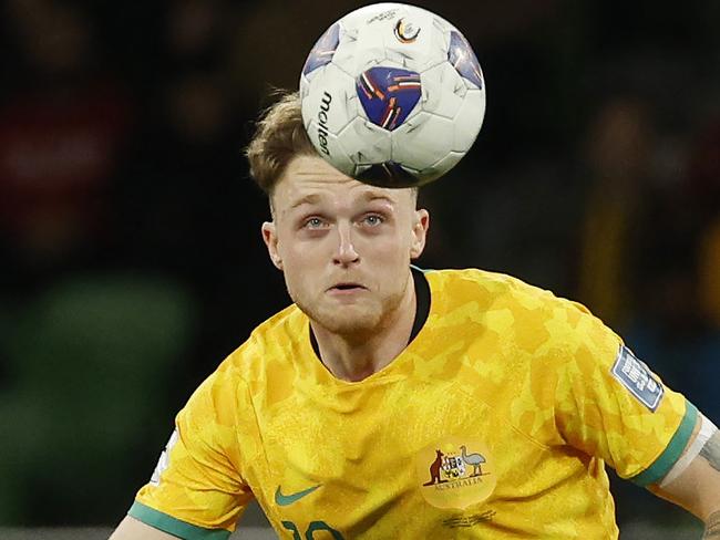 NCA. MELBOURNE, AUSTRALIA. 14th November 2024.  Australian Socceroos vs Suadi Arabia at Melbourne Rectangular Stadium .   Harry Souttar of the Socceroos. 2nd half  .  Picture: Michael Klein