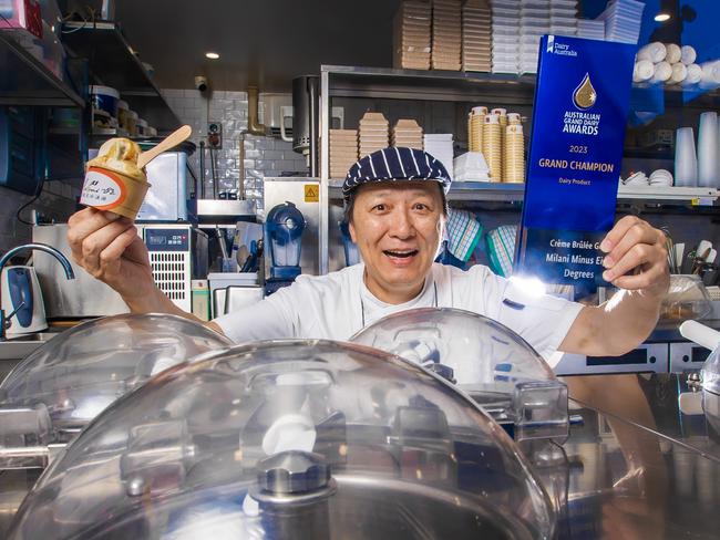 Milani Minus Eight Degrees owner Yue Lin won best ice cream last year and has succeeded again in 2024. Picture: Nigel Hallett