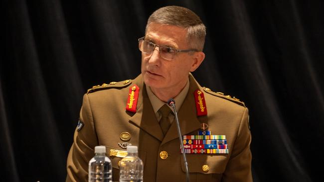 Chief of Defence Force General Angus Campbell gives evidence at the royal commission. Picture: Royal Commission into Defence and Veteran Suicide