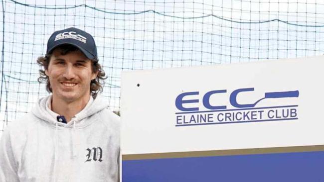 Nicholas Pantzidis in front of the Elaine Cricket Club nets. Picture: Elaine Cricket Club.