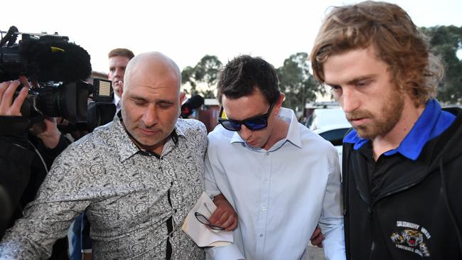 Salisbury West footballer Adam Jones before fronting the Adelaide Footy League tribunal after being reported four times from one game. Picture: Brad Fleet