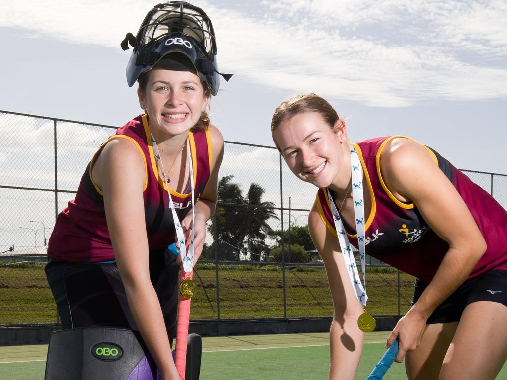 Jordan Bliss and Claire Colwill pictured in their U15 days after success with Queensland. The pair have featured in an abundance of representative sides together.