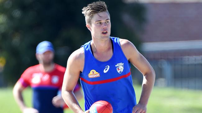 Josh Schache at Western Bulldogs training. Picture: Nicole Garmston