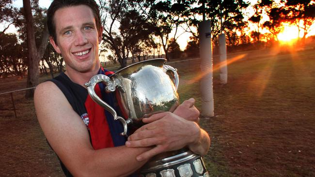 Rory Doolan, captain of Calivil United, after the club won six premierships in a row. Picture: Rob Leeson