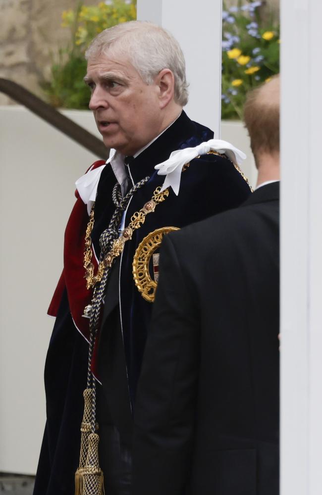 Prince Andrew arrives in full ceremonial robe. Picture: Jeff J Mitchell/Getty Images