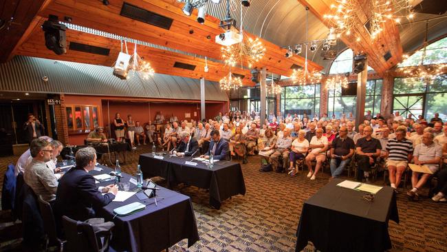 A public meeting of the Franking Credits Inquiry in Norwood in South Australian in 2019.