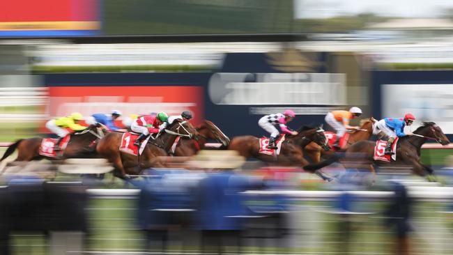 MELBOURNE, AUSTRALIA — OCTOBER 21: Ulmann ridden by Damian Lane wins the Ladbrokes Moonga Stakes during Melbourne Racing at Caulfield Racecourse on October 21, 2017 in Melbourne, Australia. (Photo by Michael Dodge/Getty Images)