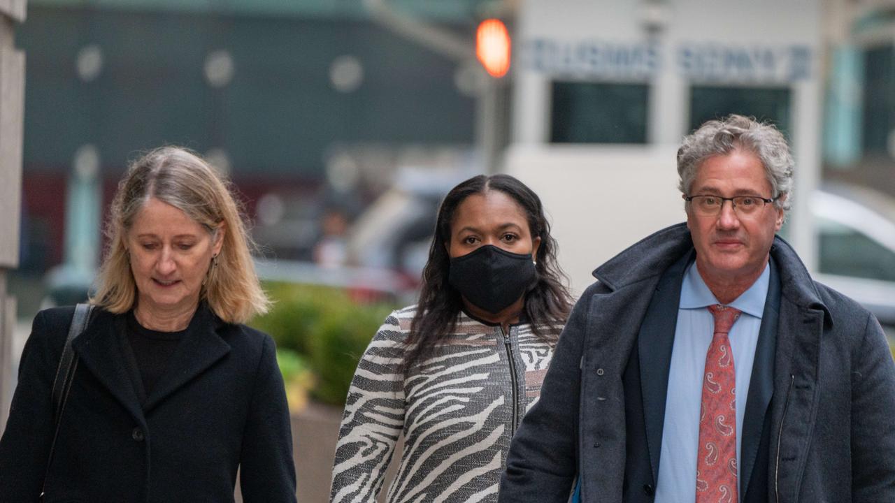 Laura A. Menninger (L) and Jeffrey S. Pagliuca (R) lawyers for Ghislaine Maxwell arrives at the Thurgood Marshall United States Courthouse in New York.