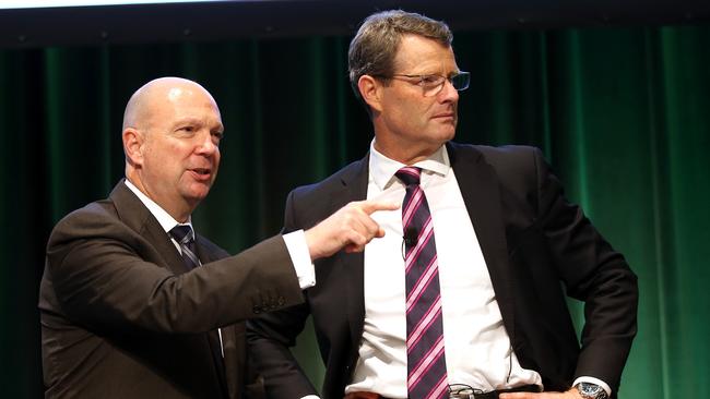 Woolworths AGM Chairman Gordon Cairns and CEO Grant O'Brien. Pic Stephen Cooper