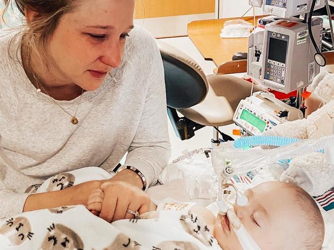 The Youtube star recalled the horror of discovering her son had stopped breathing while taking a nap at a relative’s home on Christmas Day. Picture: Instagram/brittaniborenleach