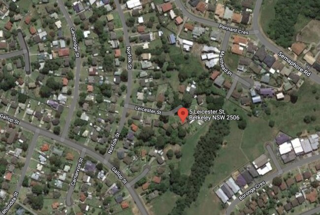 The house is located on. cul-de-sac and backs onto parkland. Picture: Google Maps