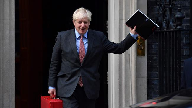 Boris Johnson leaves 10 Downing Street on Monday night. Picture: AFP