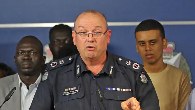 Police Press conference with Chief Commissioner Graham Ashton and African community leaders regarding the African gang crime across Melbourne. Picture: Alex Coppel