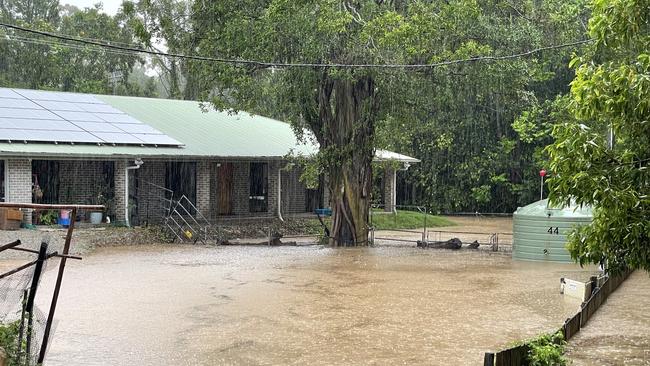 Homes in Pimpama are at risk of being inundated by rising floodwaters. Picture: Charlton Hart