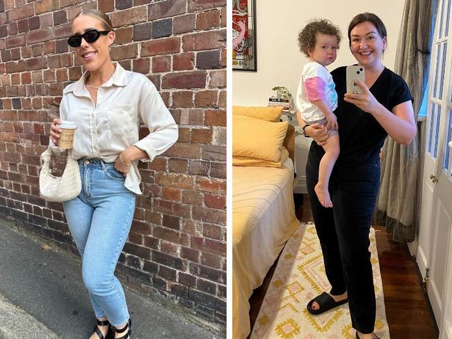 Three memebers of the news.com.au checkout team try the popular Neuw Lola Mom Jeans. Picture: Supplied