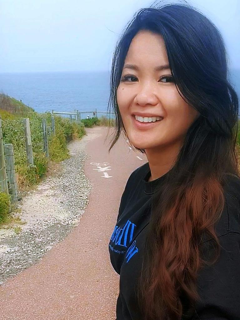 Jacqueline at a beach in Perth.