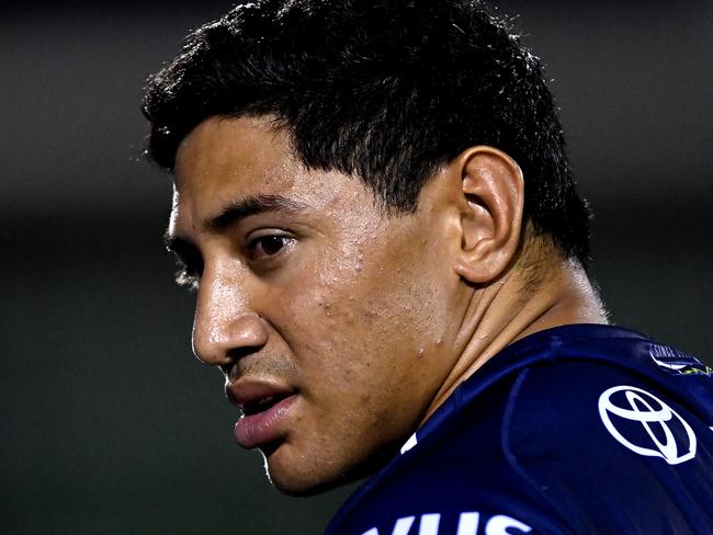 BRISBANE, AUSTRALIA - FEBRUARY 27: Jason Taumalolo of the Cowboys during the NRL Trial Match between the Brisbane Broncos and the North Queensland Cowboys at Moreton Daily Stadium on February 27, 2021 in Brisbane, Australia. (Photo by Bradley Kanaris/Getty Images)