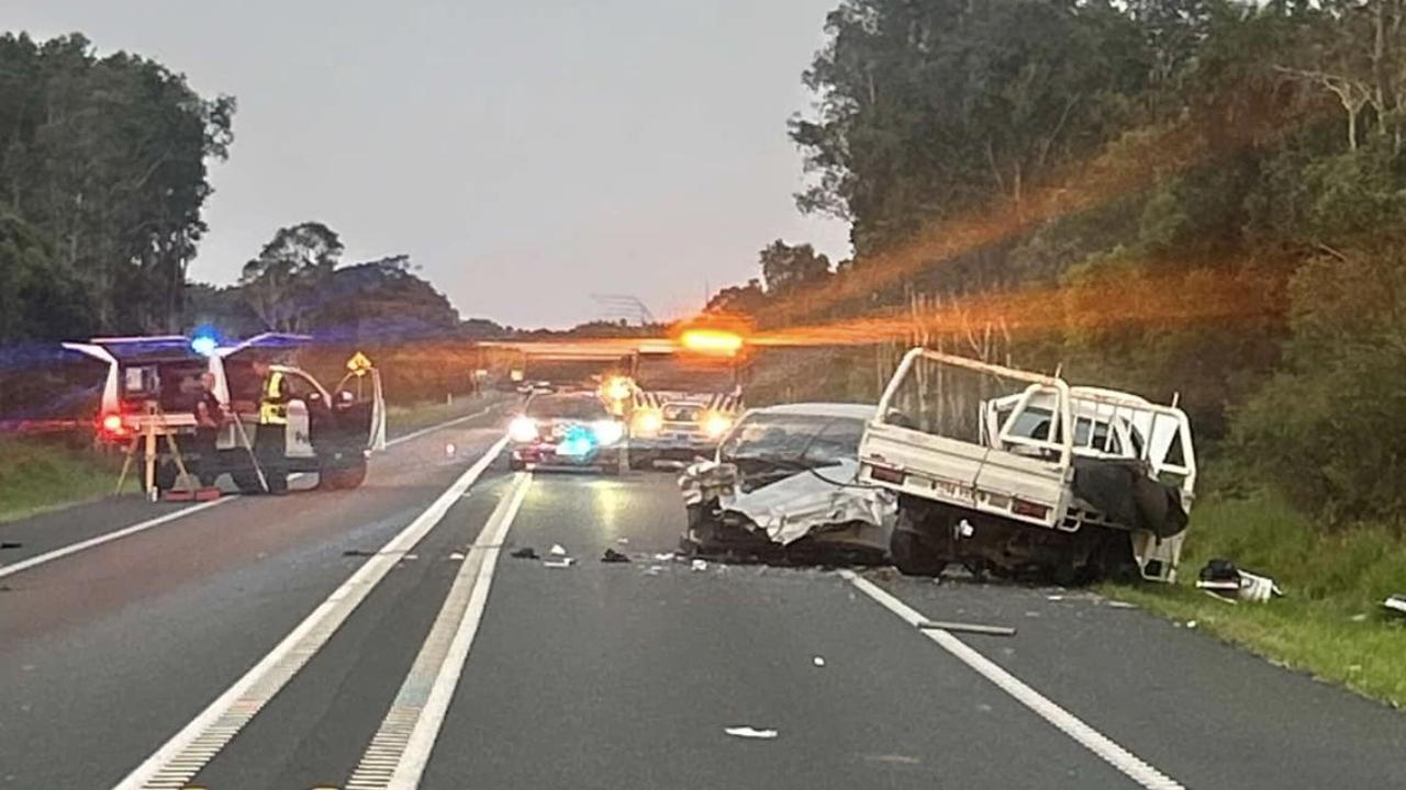 The scene of a crash on the Sunshine Motorway near Coolum on Saturday, October 19.