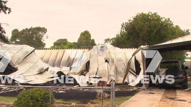 The home, a boat and a car were destroyed. Picture: 7NEWS