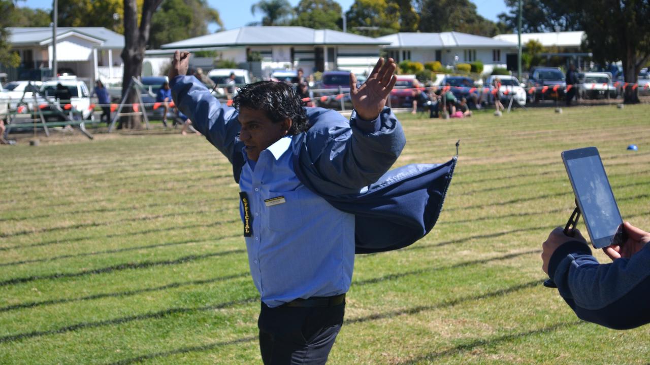 Joe Santsingh shows off the Sprint Timer App, which has kept the judging clean at Dalby South State School sport days for the last three years.