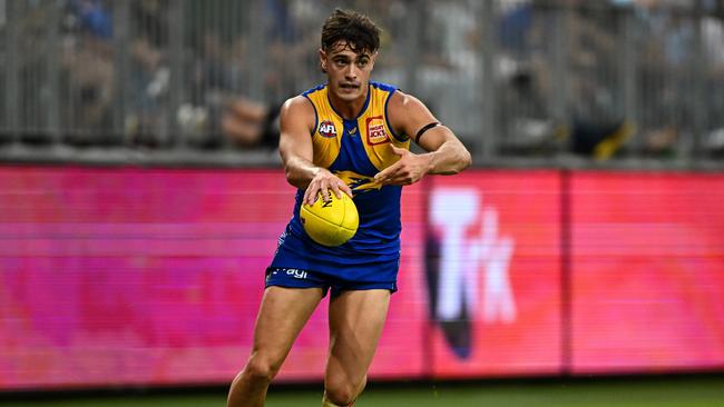 Patrick Naish of the Eagles in action during the 2022 season. (Photo by Daniel Carson/AFL Photos via Getty Images)