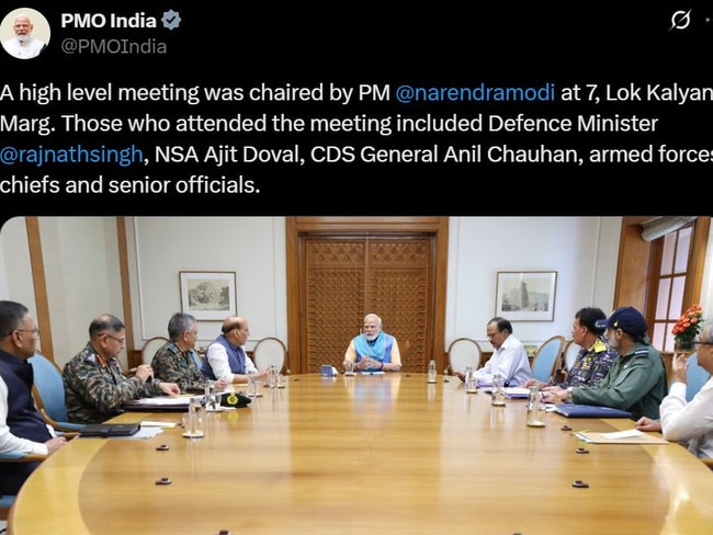 A photo of the security meeting which took place on Saturday afternoon local time. Picture: X