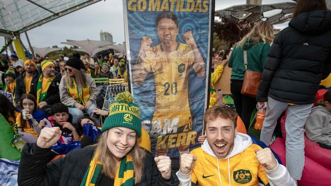 FIFA Fan Festival at Festival Plaza – Australia v France. Picture: Emma Brasier