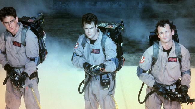 Dan Akroyd, Bill Murray and Harold Ramis in a scene from Ghostbusters.